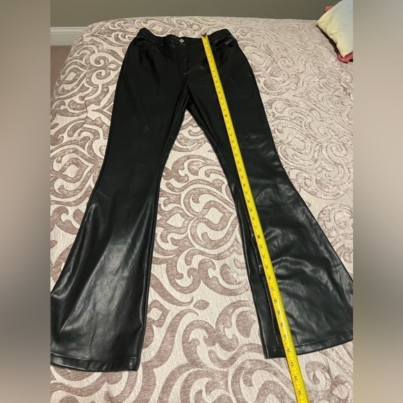 BOOHOO SUPER STRETCH FAUX LEATHER HIGH WAIST TROUSERS Sz 12 - Picture 7 of 8